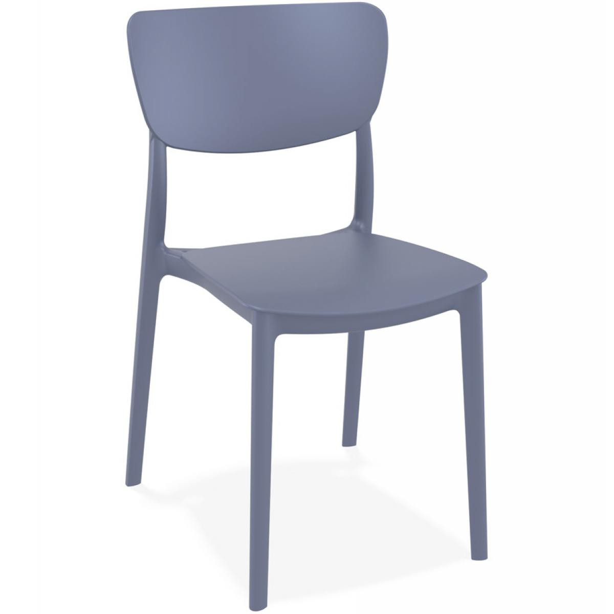 Alterego - Chaise de cuisine 'OMA' en matière plastique gris foncé - Chaises