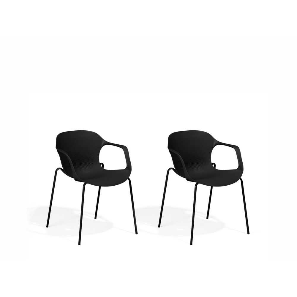 Beliani - Beliani Lot de 2 chaises noires ELBERT - noir - Chaises