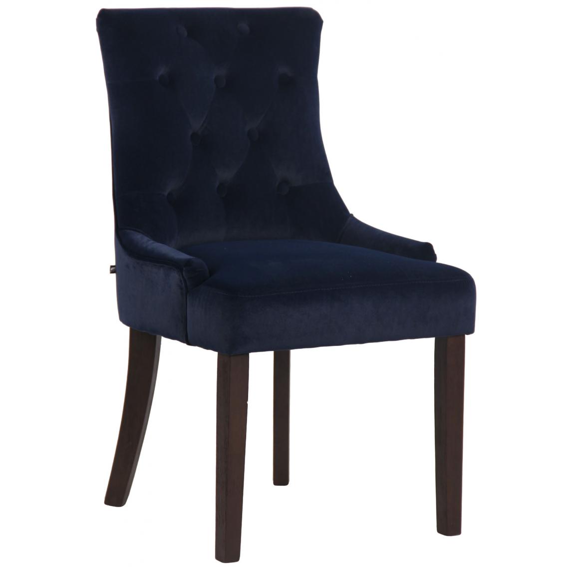 Icaverne - Inedit Chaise de salle à manger gamme Avarua velours antique couleur bleu - Chaises