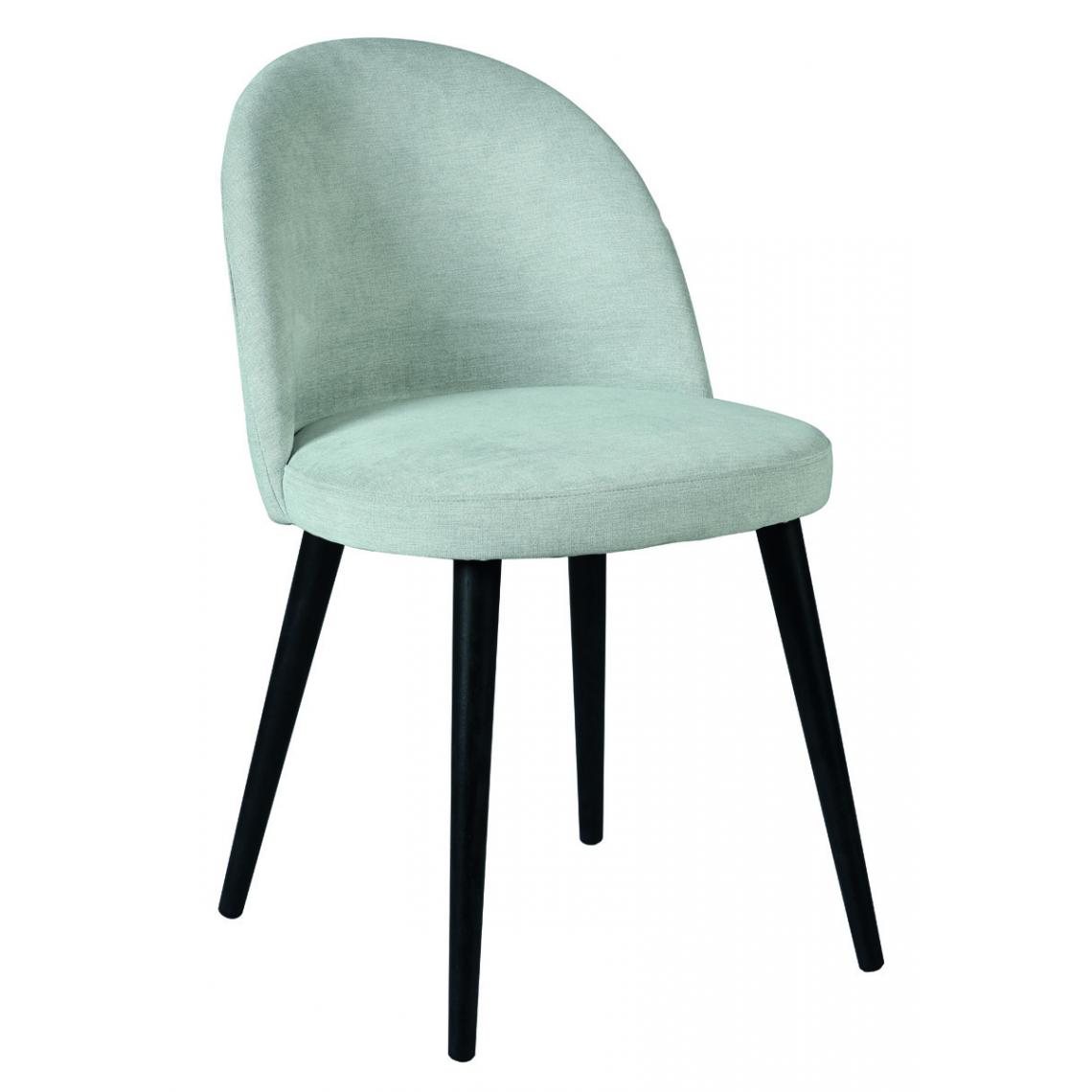 Pegane - Lot de 2 chaises coloris anthracite en bois / polyester - Longueur 46 x Profondeur 62 x hauteur 101 x hauteur assise 49 cm - Chaises