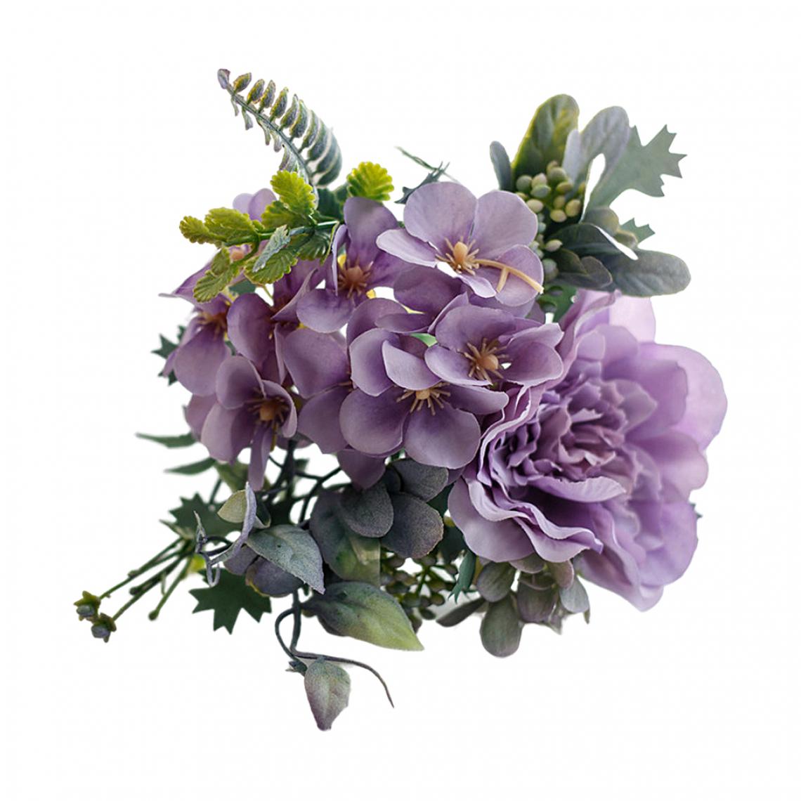 marque generique - Bouquet De Roses Artificielles En Soie Fausses Fleurs Feuille Décor à La Maison Bleu - Plantes et fleurs artificielles
