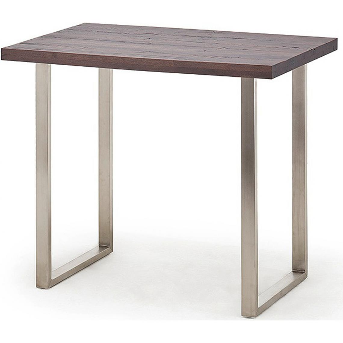 Pegane - Table haute en acier et chêne tanner - Longueur 120 x Hauteur 107 x Profondeur 80 cm - Tables à manger