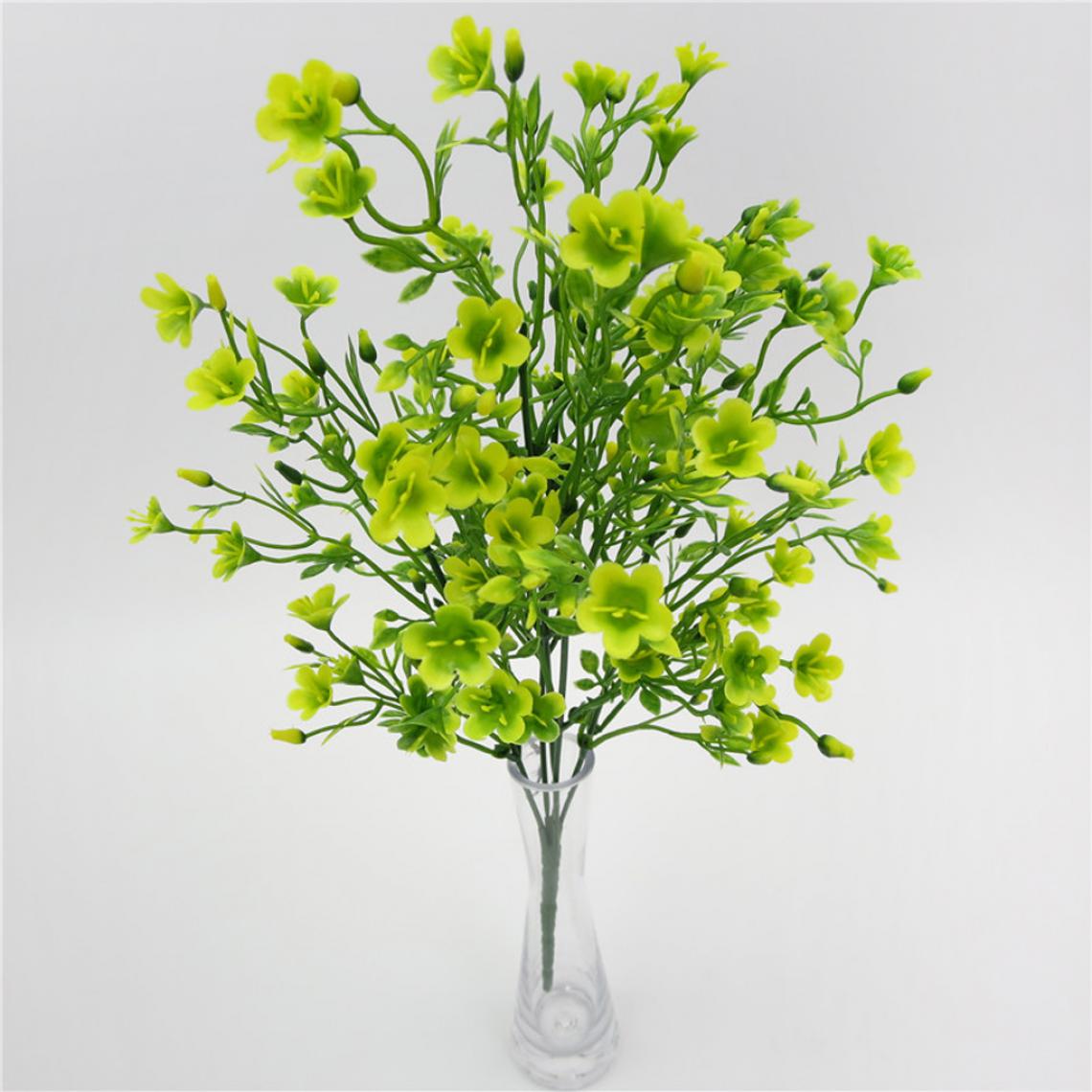 marque generique - bouquet de fleurs de valentine artificielle décoration de fête de mariage jaune et vert - Plantes et fleurs artificielles