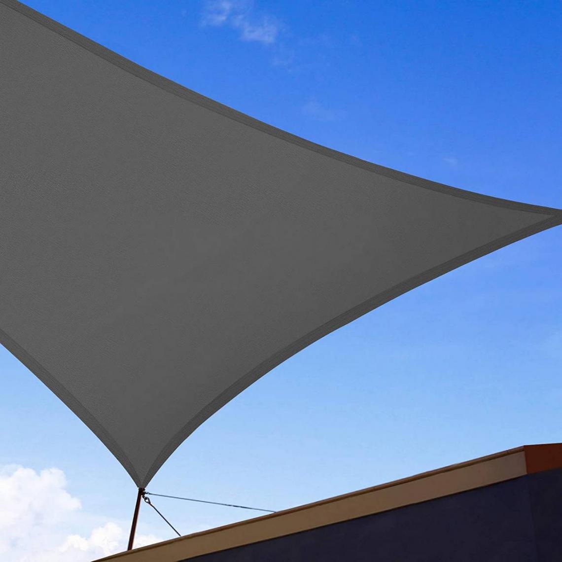 MercatoXL - Auvent et écran solaire pour HDPE triangle balcon gris 3,6 x 3,6 m - Tables à manger