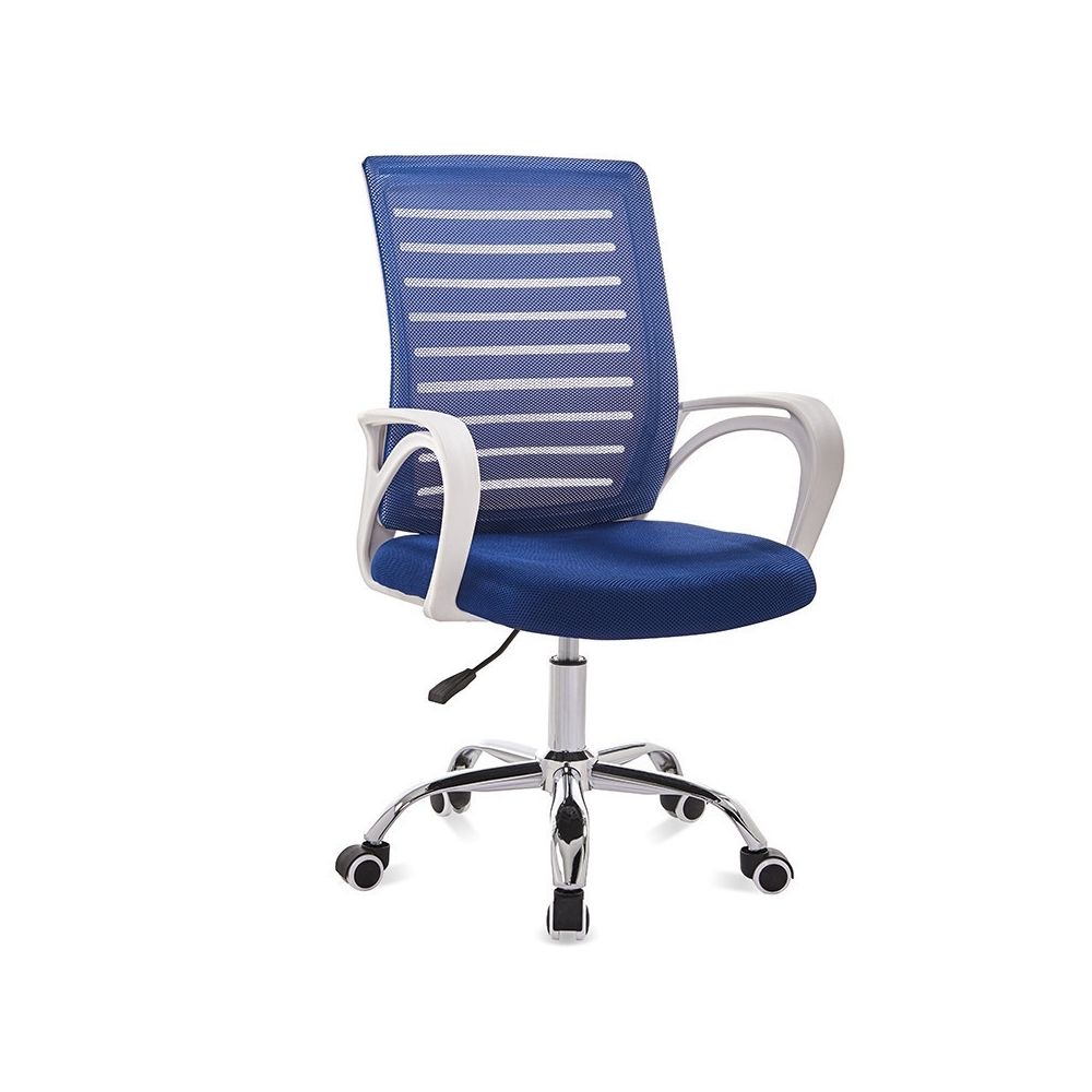 Wewoo - 9050 chaise d'ordinateur de bureau de retour à la maison confortable cadre blanc de simple bleu - Chaises