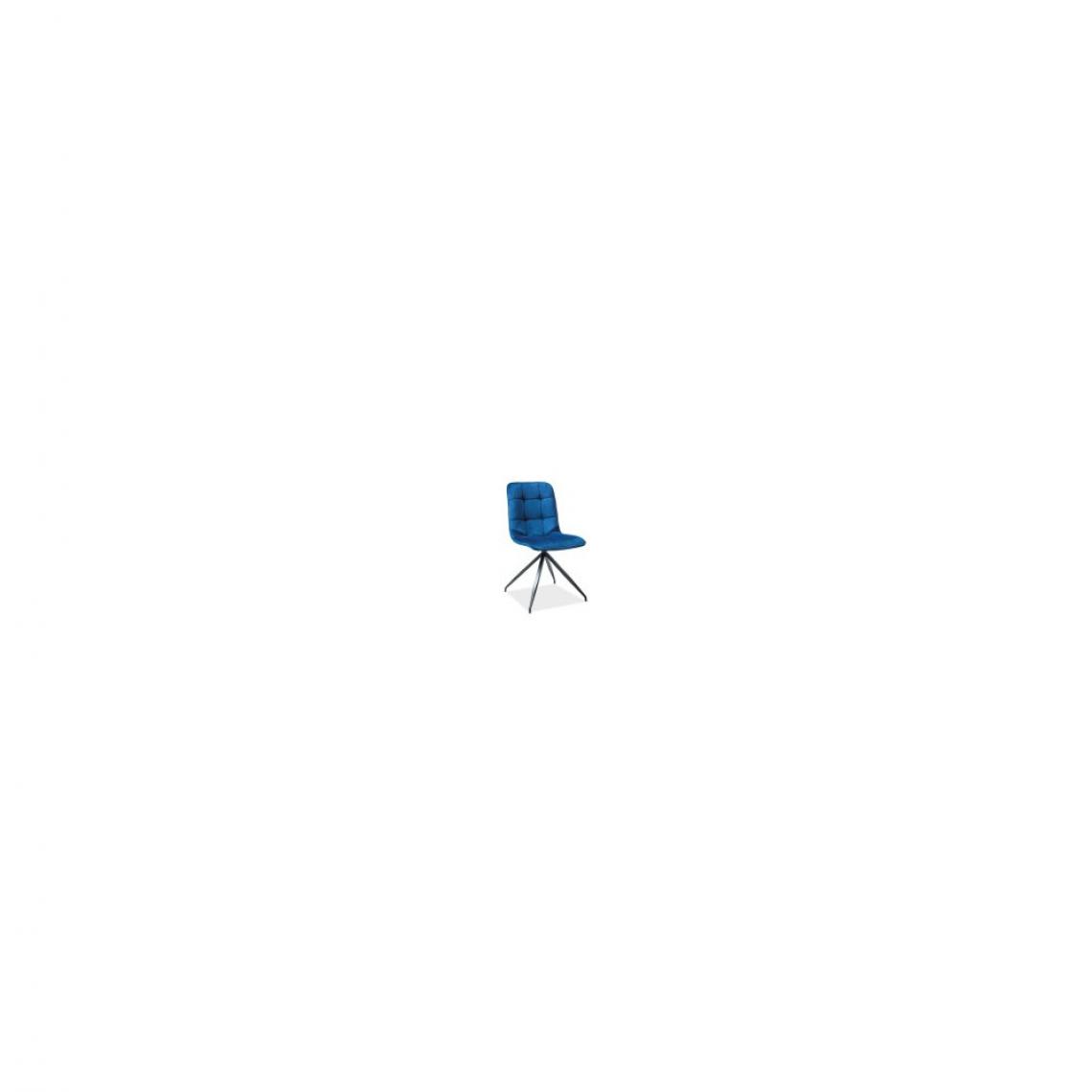 Ac-Deco - Chaise - Texo - L 45 cm x l 42 cm x H 87 cm - Bleu - Chaises