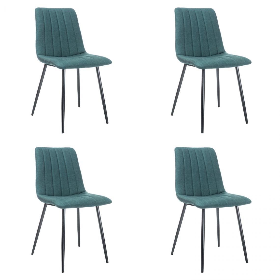 Hucoco - ARAN - Lot de 4 chaises moderne cusine salle à manger bureau - 88x45x40 cm - Tissu haute qualité - Vert - Chaises