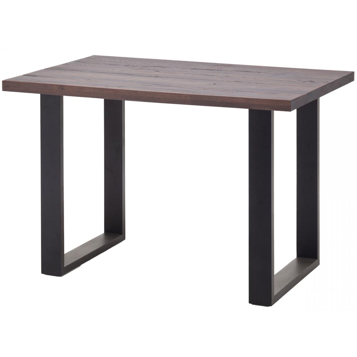Pegane - Table haute en chêne tanner et métal laqué anthracite - Longueur 160 x Hauteur 107 x Profondeur 100 cm - Tables à manger