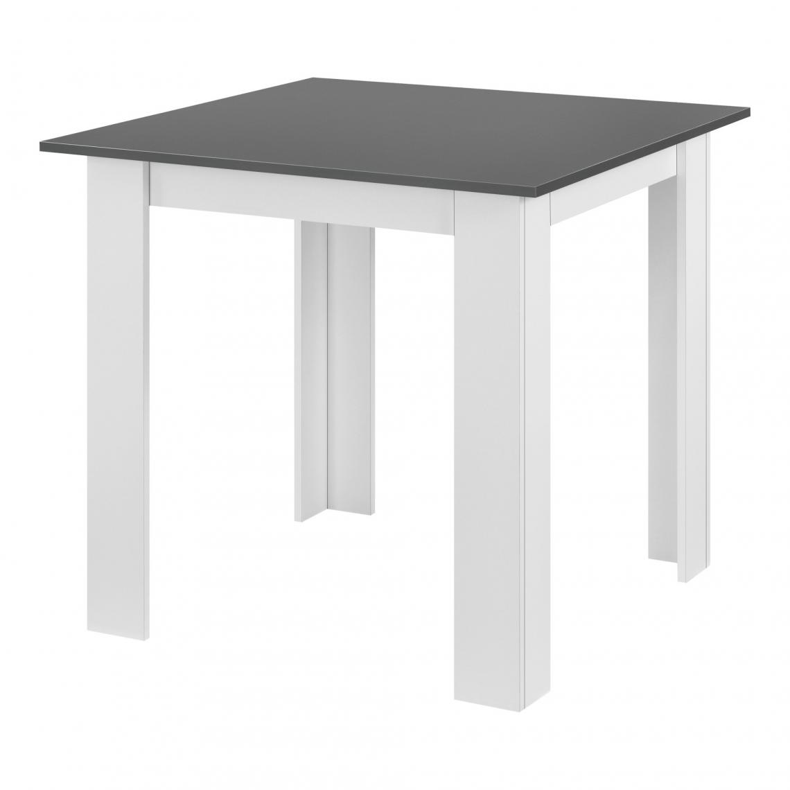Helloshop26 - Table carrée pour 4 personnes salle à manger cuisine salon 80 cm blanc gris 03_0006233 - Tables à manger