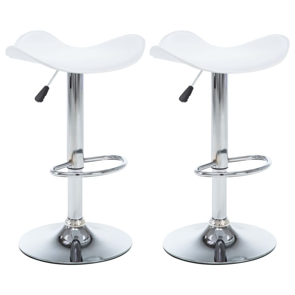 marque generique - Icaverne - Tabourets et chaises de bar edition Tabouret de bar pivotant 2 pcs Similicuir 45x44,5x85 cm Blanc - Chaises