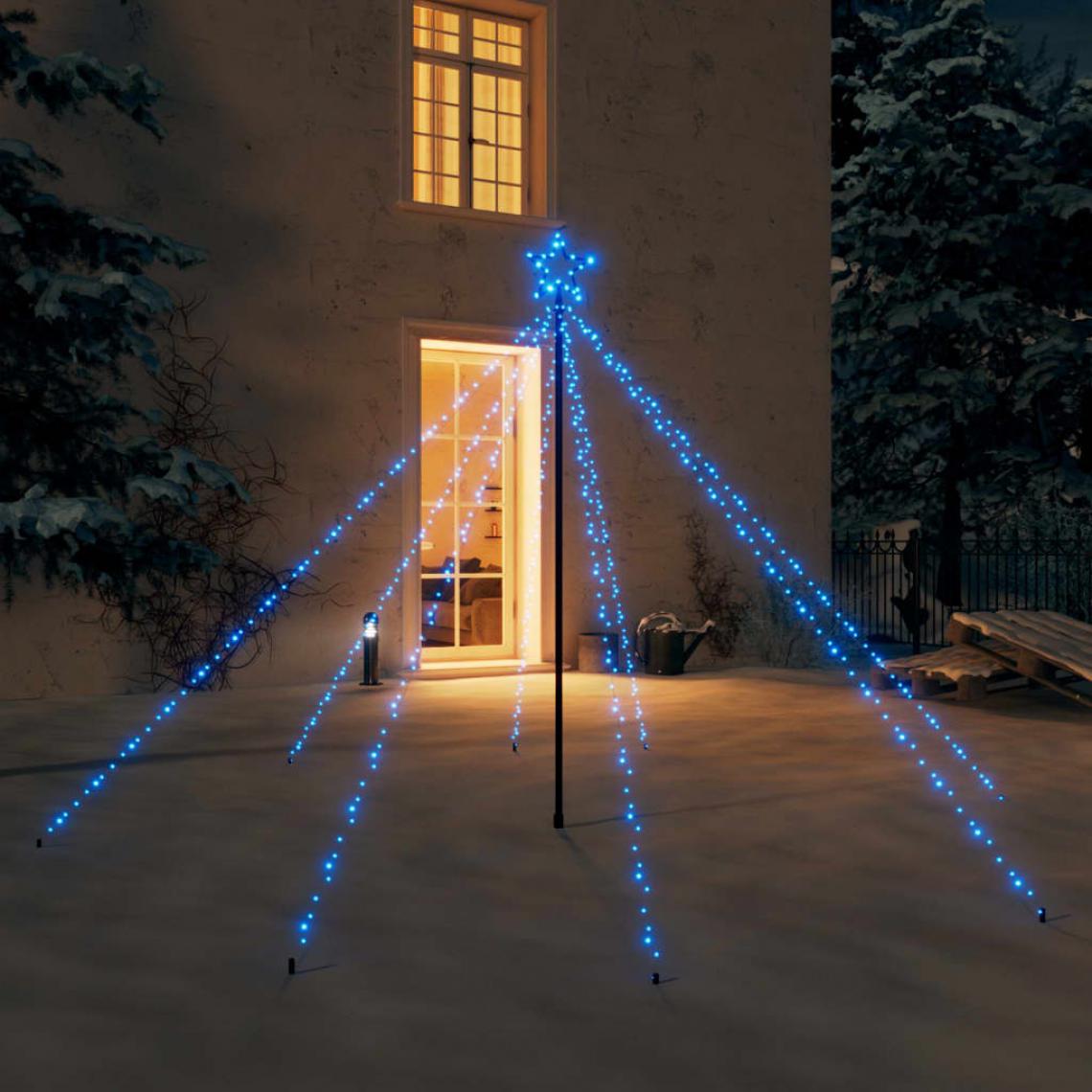 Wottes - Lumières d'arbre de Noël Intérieur/Extérieur 400 LED bleu 2,5 m - Décorations de Noël