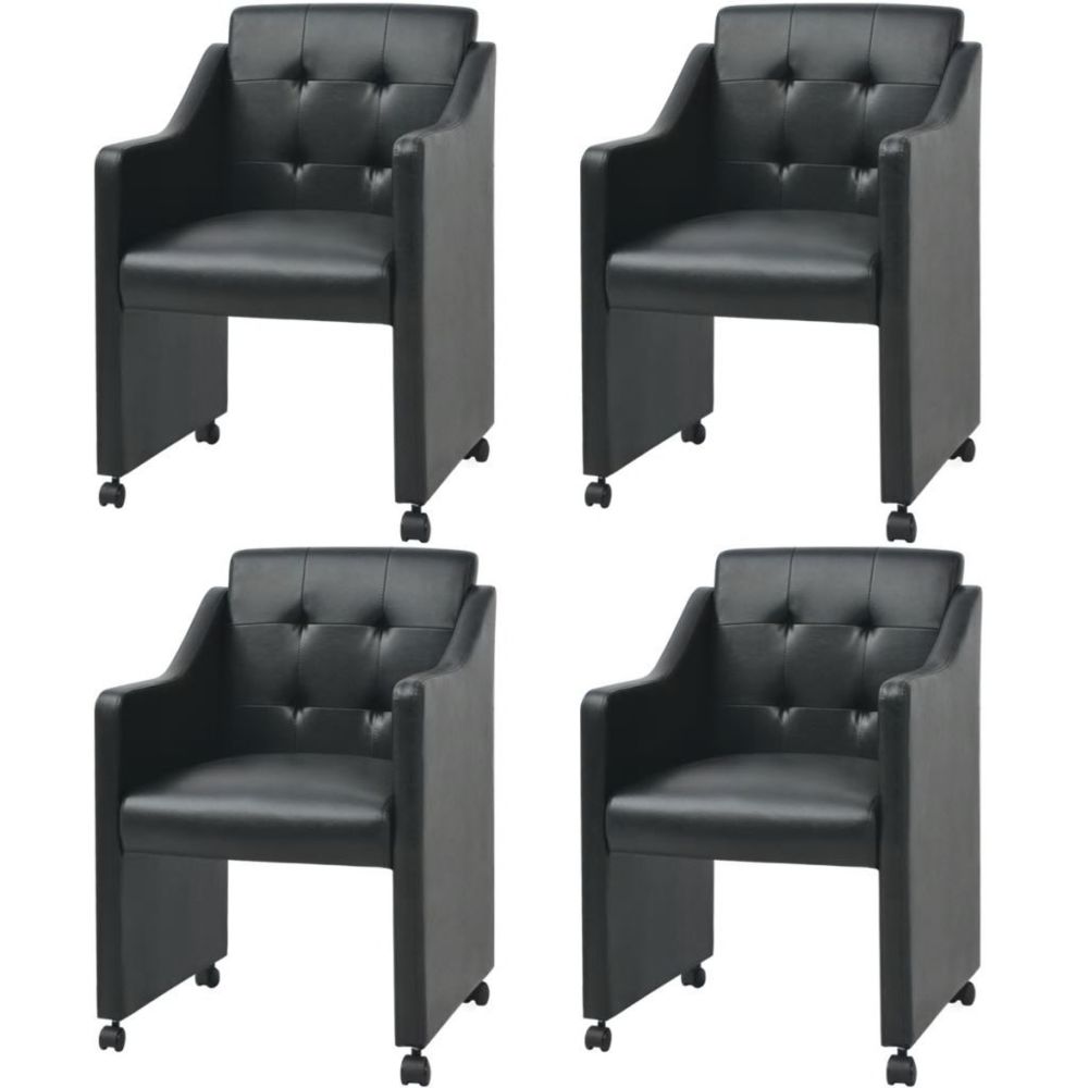 marque generique - Superbe Fauteuils selection Lima Chaises de salle à manger 4 pièces Noir 59 x 57,5 x 86,5 cm - Chaises