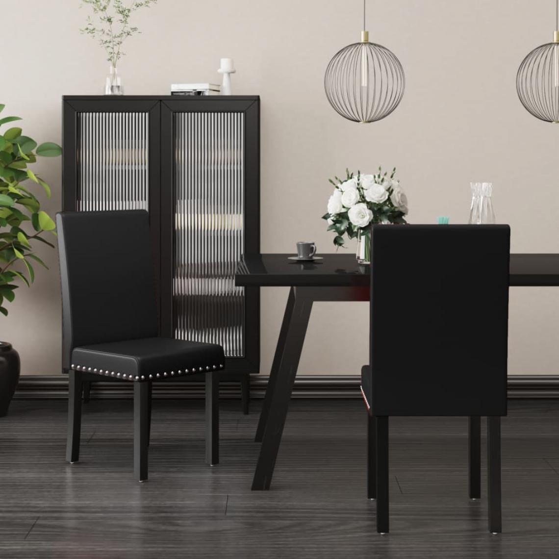 Vidaxl - vidaXL Chaises de salle à manger 2 pcs Noir PVC - Chaises