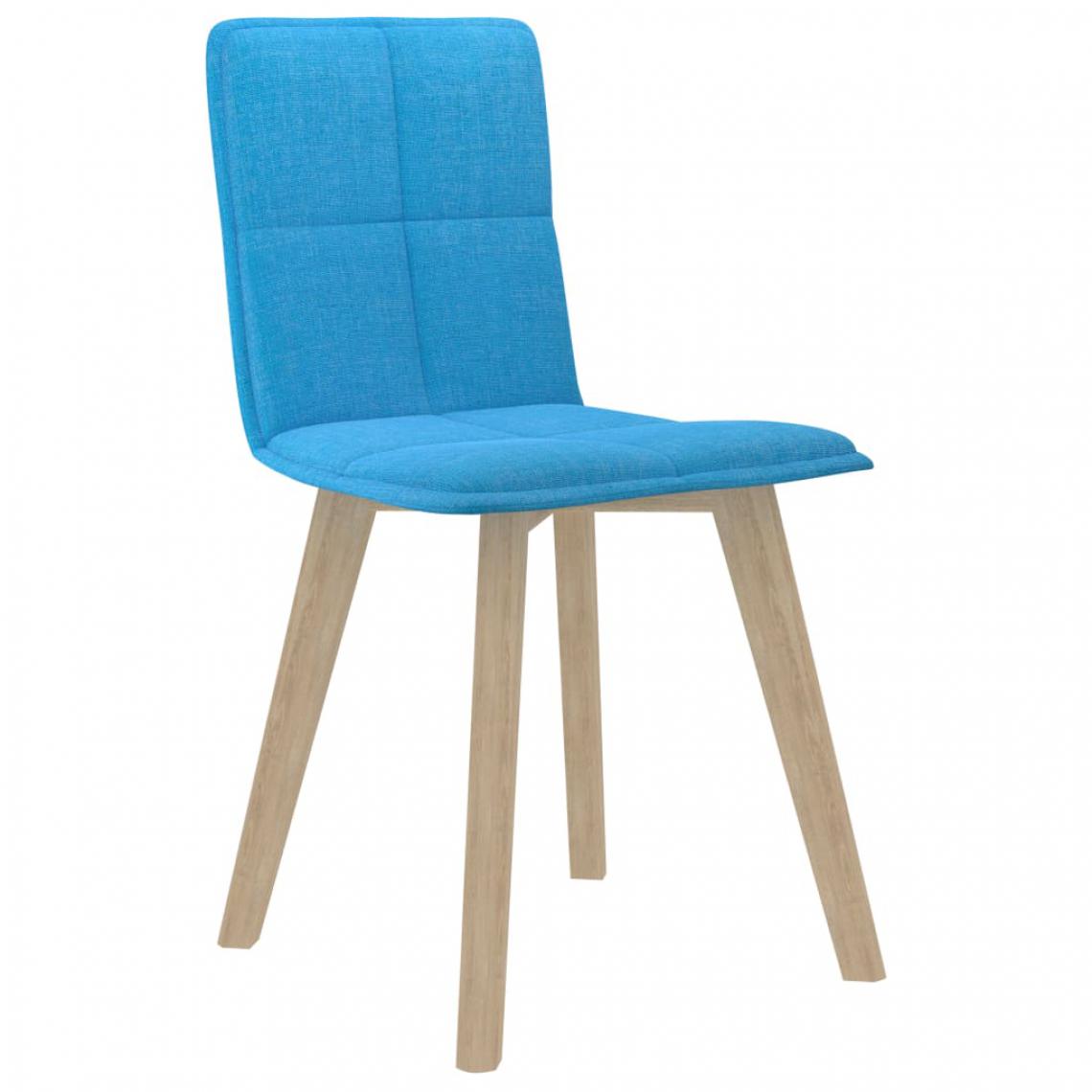 Icaverne - Icaverne - Chaises de cuisine ligne Chaises de salle à manger 4 pcs Bleu Tissu - Chaises
