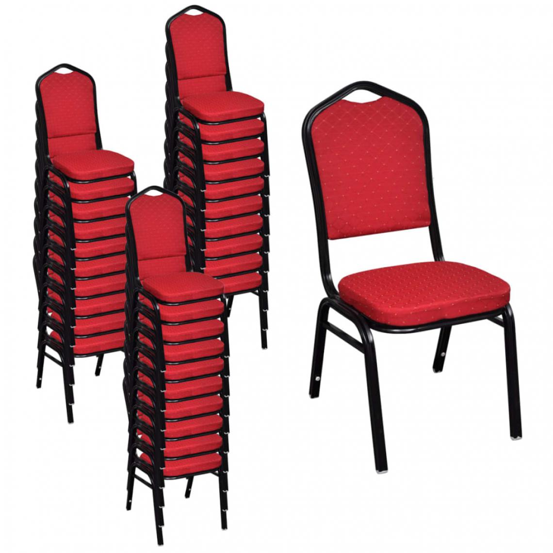 Chunhelife - Chaises de salle à manger 30 pcs Rouge Tissu - Chaises