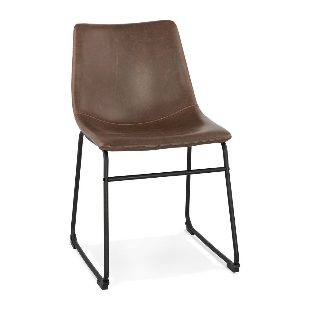 Alterego - Chaise vintage 'BUFFALO' brune - Chaises