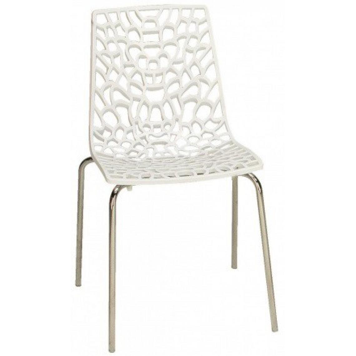 3S. x Home - Chaise Design Blanche TRAVIATA - Chaises