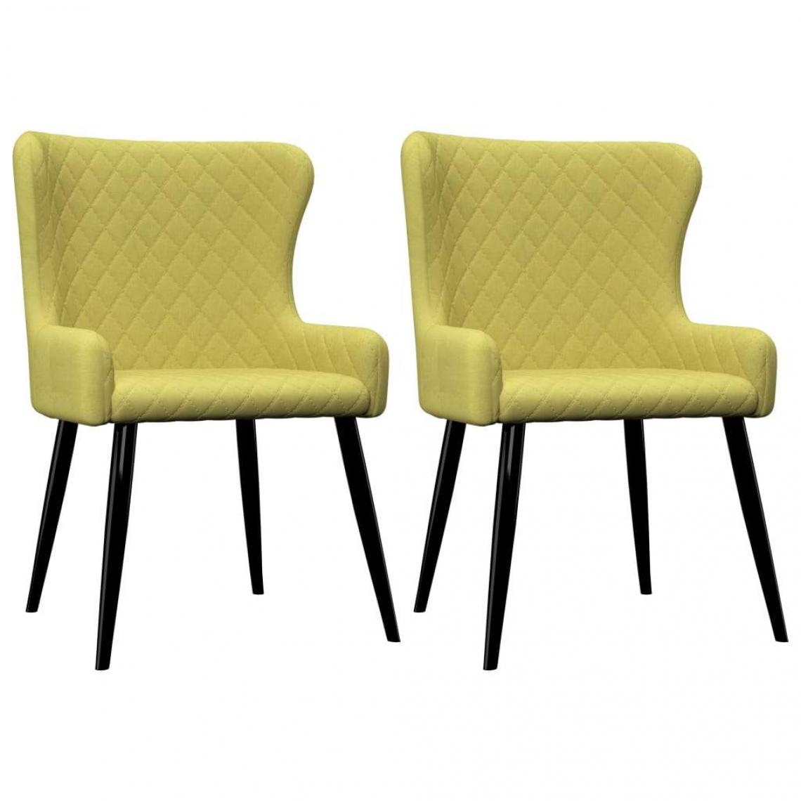 Decoshop26 - Lot de 2 chaises de salle à manger cuisine design moderne tissu vert CDS021117 - Chaises