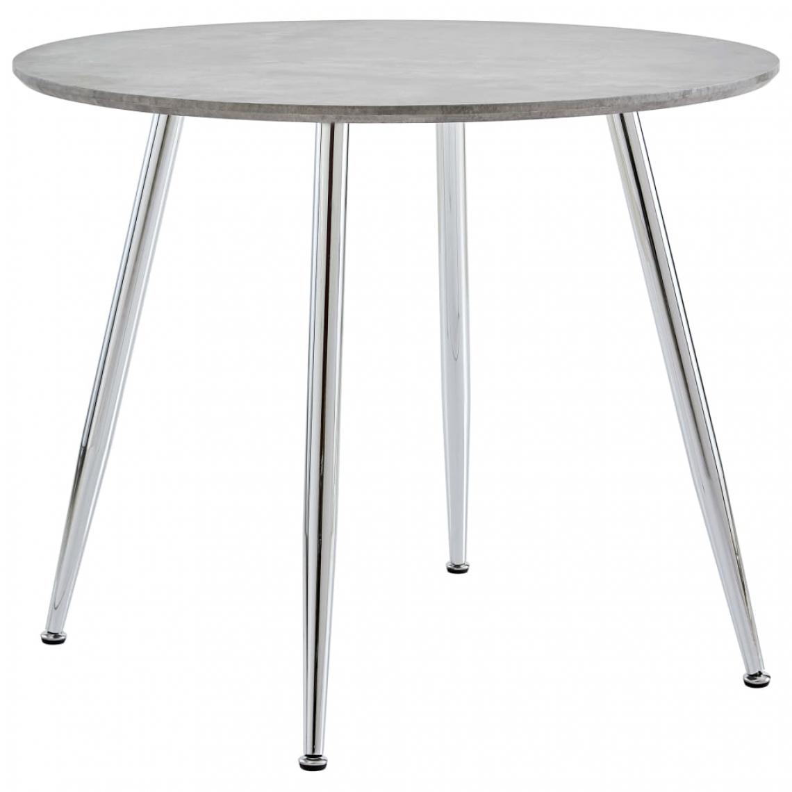 Icaverne - sublime Tables reference Zagreb Table de salle à manger Béton et argenté 90x73,5 cm MDF - Tables à manger