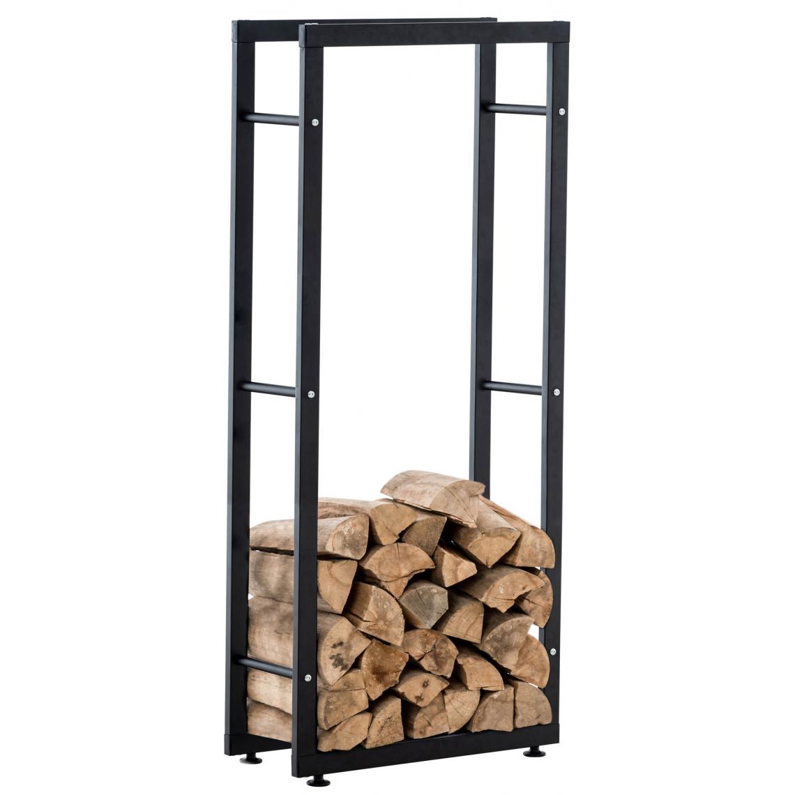 Icaverne - Joli Support à bois gamme Ngerulmud V2 25x40x150 couleur noir - Chaises