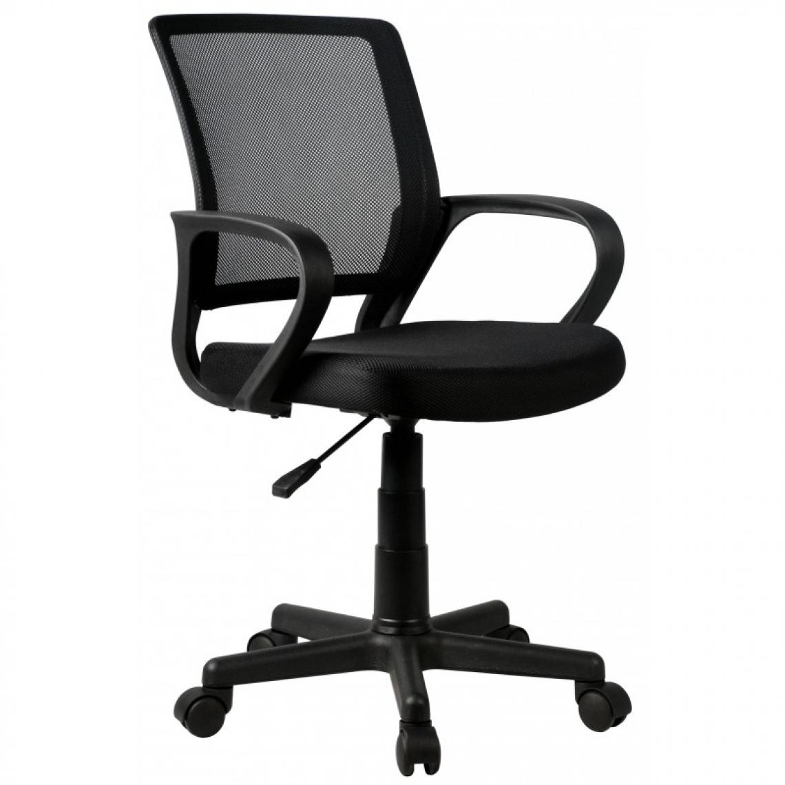 Hucoco - NOLIA | Chaise de bureau moderne pour enfant | Hauteur réglable 81-93 cm | Dossier ergonomique en maille micro - Noir - Chaises