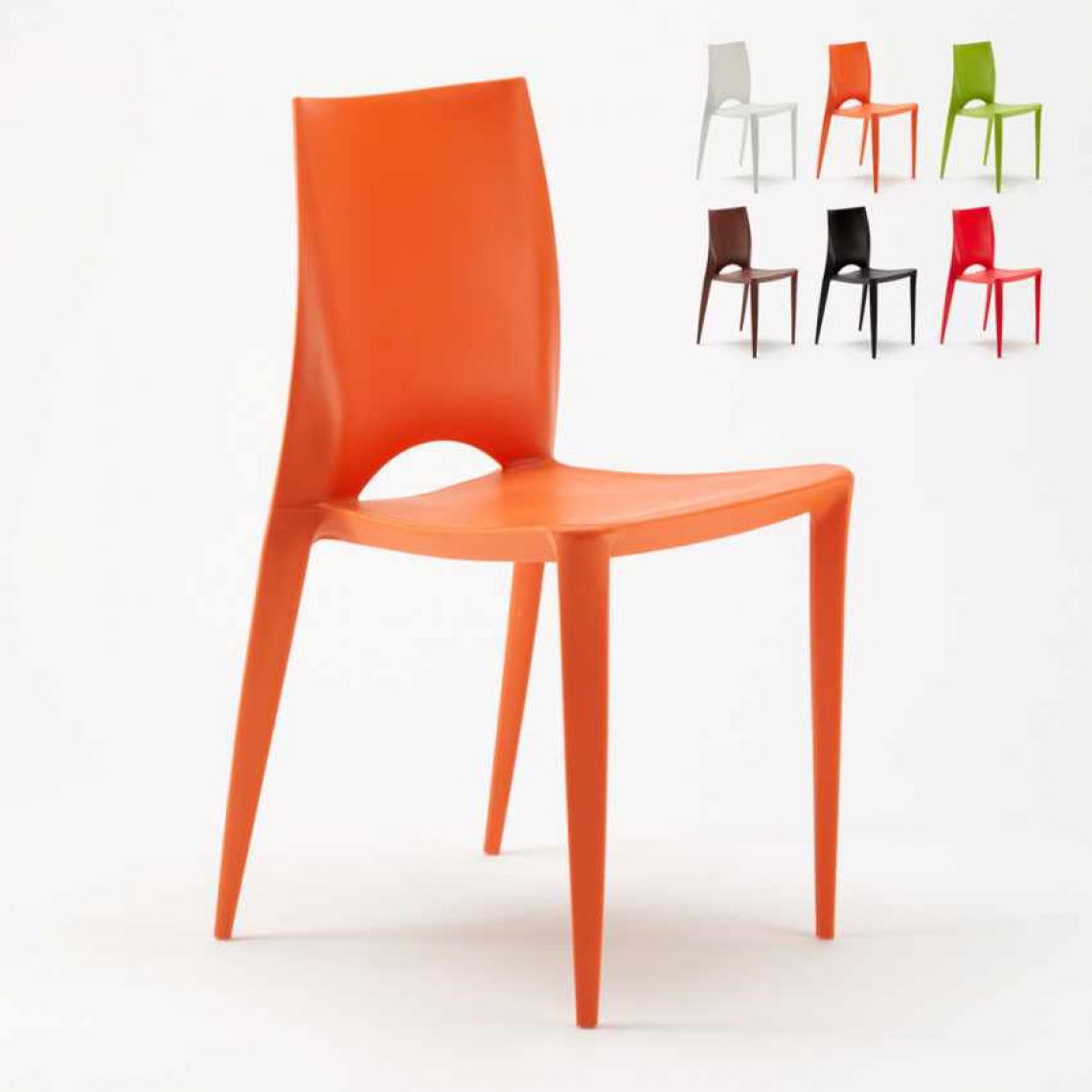 Ahd Amazing Home Design - Chaise Coloré Design Moderne pour Intérieurs et Extérieurs Salle à Manger Bar Restaurant Color, Couleur: Orange - Chaises