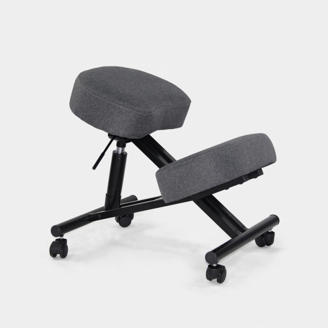 Bodyline - Healt And Massage - Chaise orthopédique suédoise ergonomique en tissu et en métal Balance Lux, Couleur: Gris foncé - Chaises