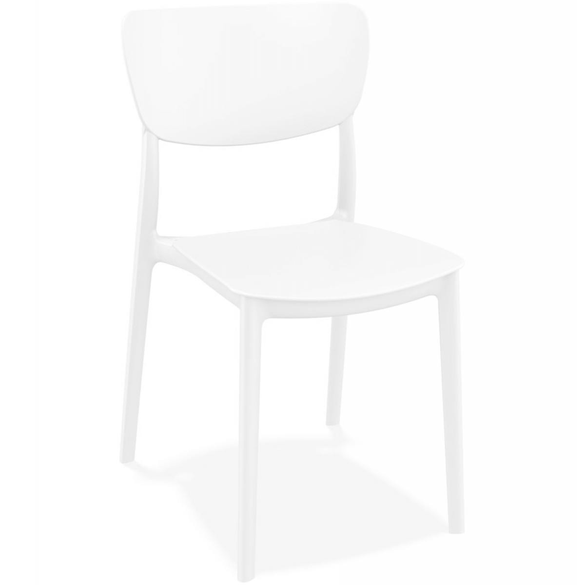 Alterego - Chaise de cuisine 'OMA' en matière plastique blanche - Chaises