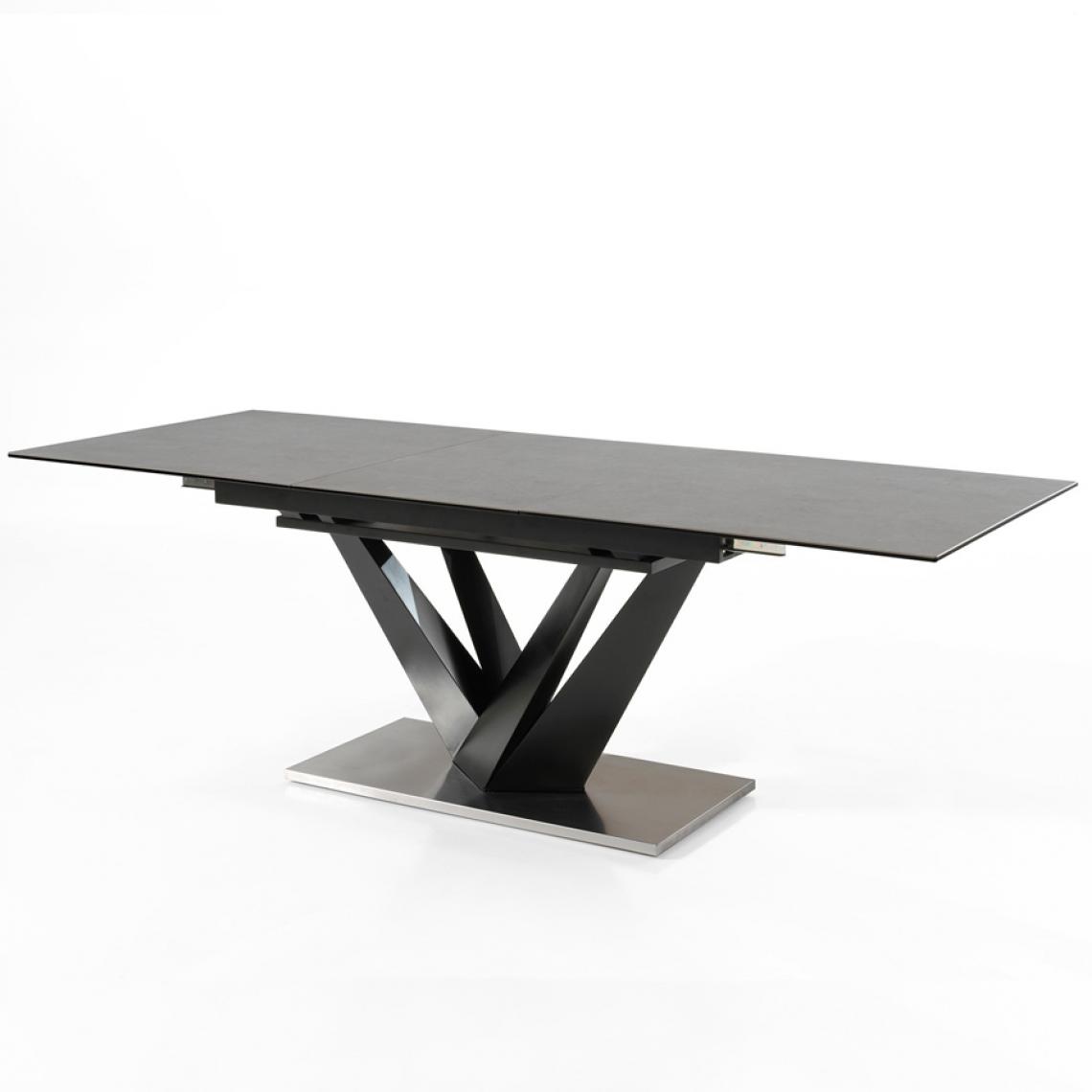 Nouvomeuble - Table anthracite en céramique avec rallonge FORSYTE - Tables à manger