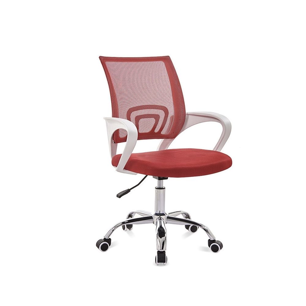 Wewoo - 9050 chaise d'ordinateur de bureau de retour à la maison confortable cadre blanc de simple rouge - Chaises