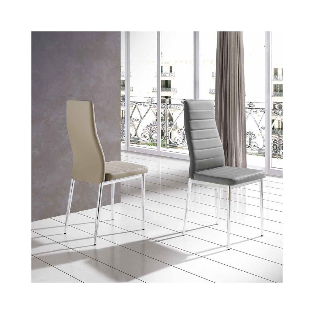 Nouvomeuble - Chaise salle à manger taupe design MANON (lot de 6) - Chaises