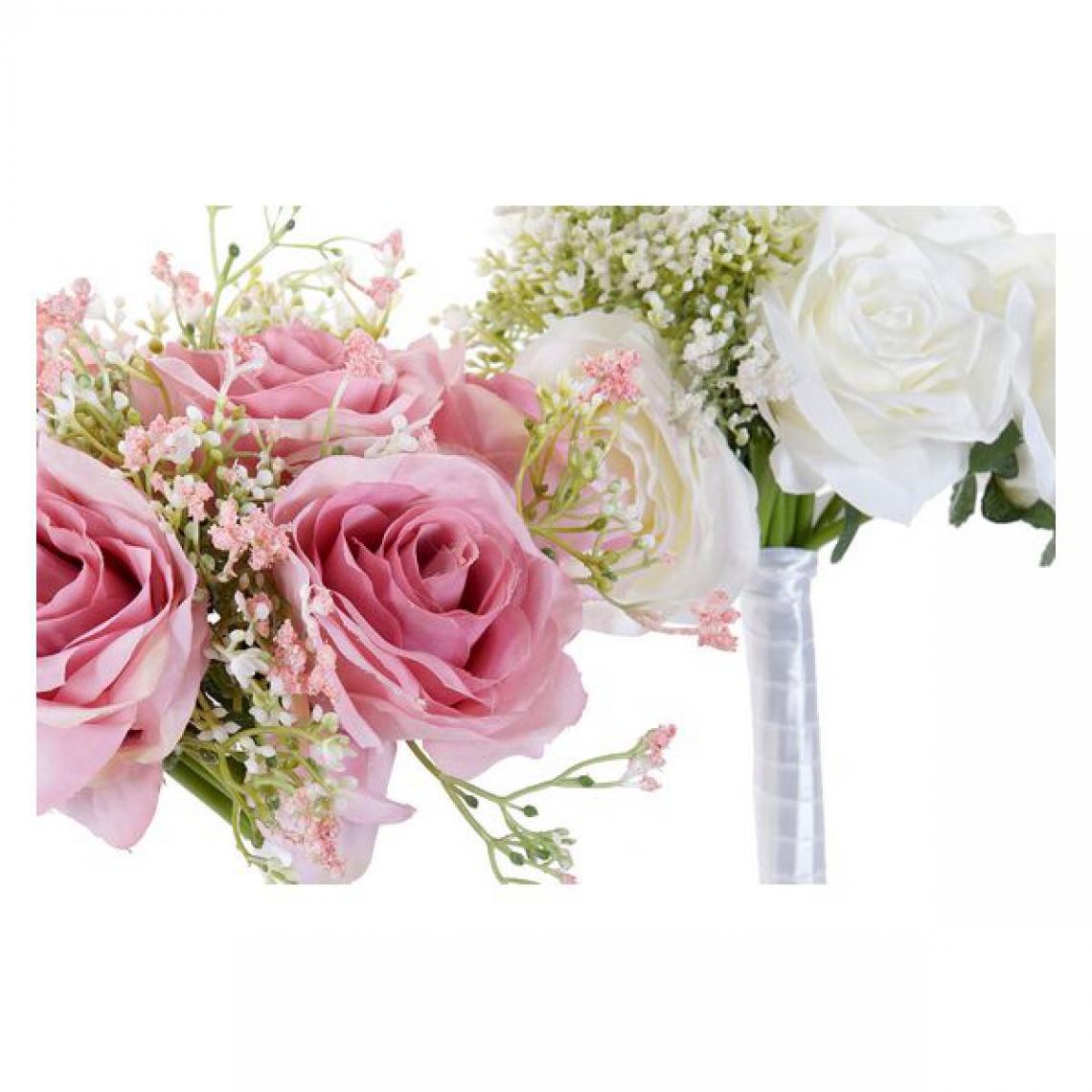 Unknown - Bouquets DKD Home Decor PVC Plastique Avec tissu Roses (2 pcs) - Plantes et fleurs artificielles