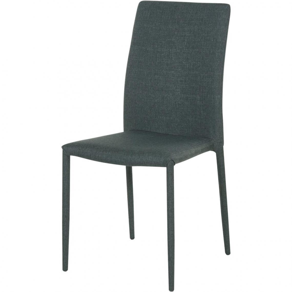 ATHM DESIGN - Lot de 4 - Chaise ISABELLA Gris - assise Tissu pieds Metal - Chaises