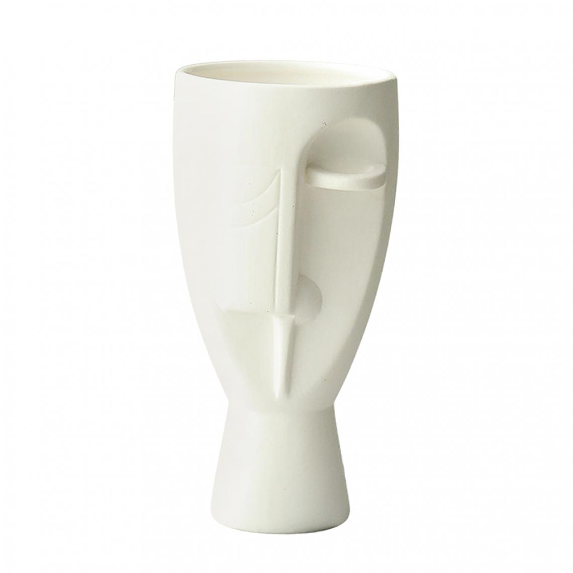 marque generique - Vase D'art De Visage De Corps Humain Moderne En Céramique Art Plante Pot De Fleur Bleu à La Maison - Vases