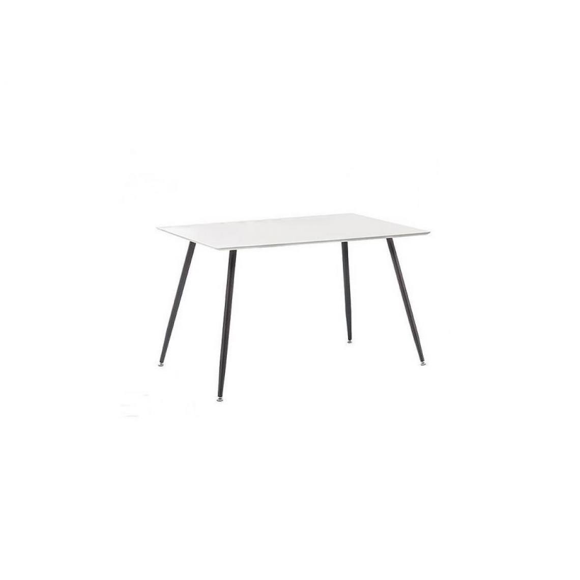 Hucoco - FNORO - Table moderne pour la salle à manger - 120x80x75 cm - Plateau en bois MDF - Table fixe - Style scandinave - Blanc - Tables à manger
