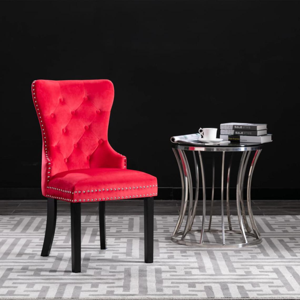Icaverne - Icaverne - Chaises de cuisine selection Chaises de salle à manger 2 pcs Rouge Velours - Chaises