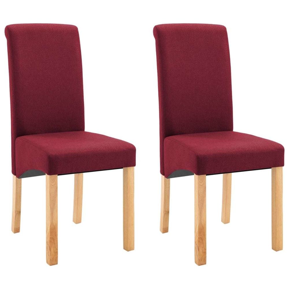 marque generique - Icaverne - Chaises de cuisine reference Chaises de salle à manger 2 pcs Rouge Tissu - Chaises