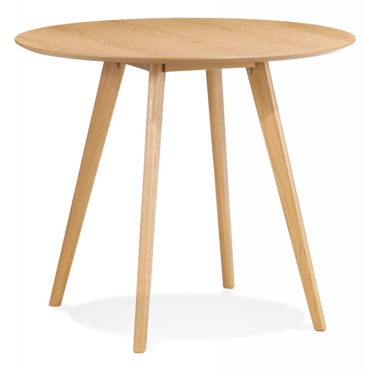 Alterego - Table de cuisine ronde 'MIDY' finition naturelle style scandinave - ø 90 cm - Tables à manger