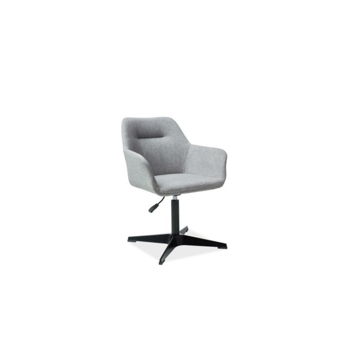 Hucoco - KUZO | Chaise avant-gardiste avec assise pivotante | Fauteuil bureau | 80x60x43 cm | Tissu haute qualité | Accoudoirs souples - Gris - Chaises