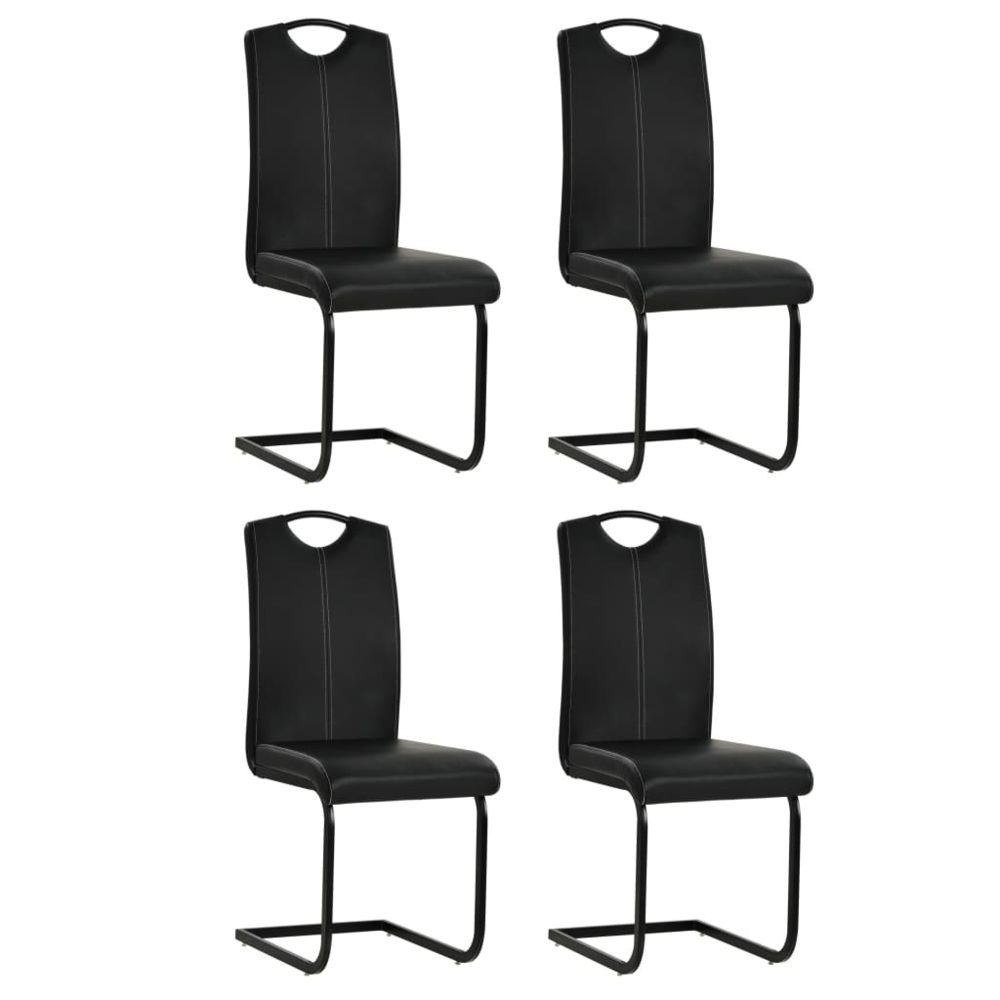 marque generique - Admirable Fauteuils ensemble Port-au-Prince Chaise de salle à manger 4 pcs Cuir artificiel 43x55x100cm Noir - Chaises