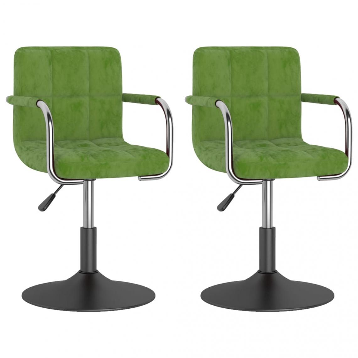 Decoshop26 - Lot de 2 chaises de salle à manger cuisine design moderne velours vert clair CDS021074 - Chaises