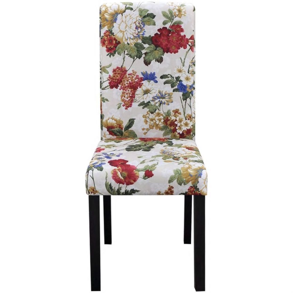 marque generique - Icaverne - Chaises de cuisine et de salle à manger ensemble Chaise à manger 2 pcs Motif floral Bois - Chaises