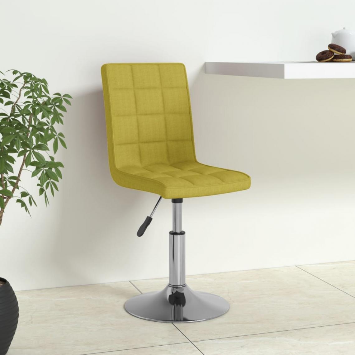 Vidaxl - vidaXL Chaise pivotante de salle à manger Vert Tissu - Chaises