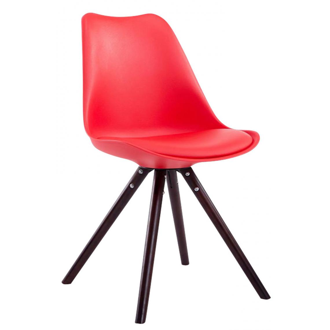 Icaverne - Magnifique Chaise visiteur reference Katmandou cuir synthétique rond cappuccino (chêne) couleur rouge - Chaises