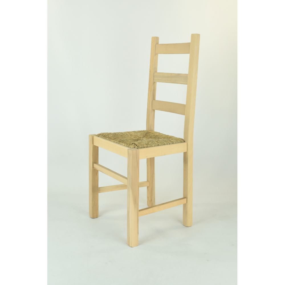 Tommychairs - Tommychairs - Set 4 chaises Rustica pour la cuisine, structure en bois de hêtre poli non traité 100% naturel, assise en paille - Chaises
