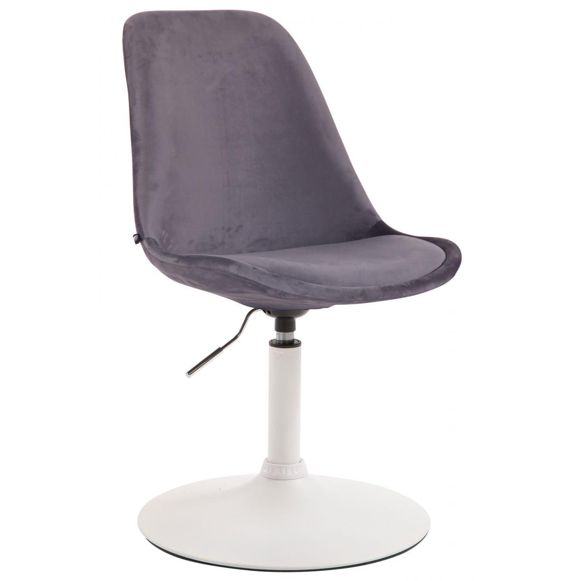Icaverne - Admirable Chaise de salle à manger reference Lilongwe velours blanc couleur gris foncé - Chaises