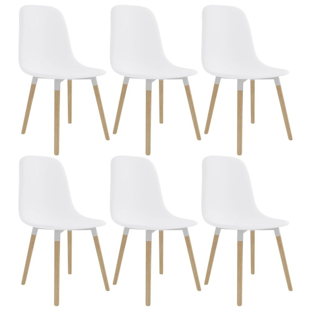 Uco - UCO Chaises de salle à manger 6 pcs Blanc Plastique - Chaises