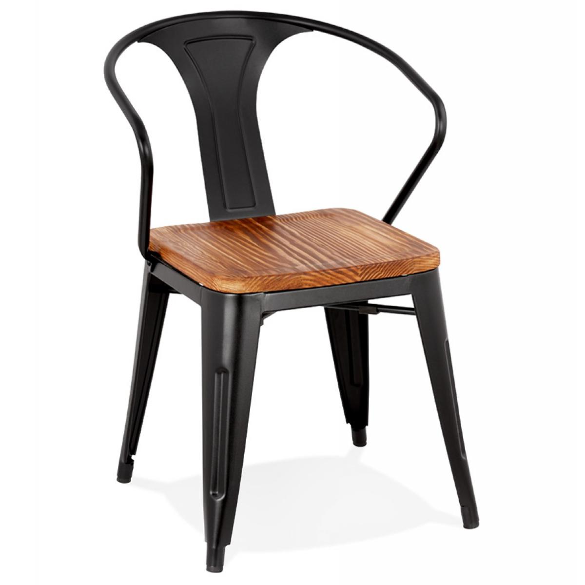 Alterego - Chaise style industriel 'METROPOLIS' en métal noir - commande par 2 pièces / prix pour 1 pièce - Chaises
