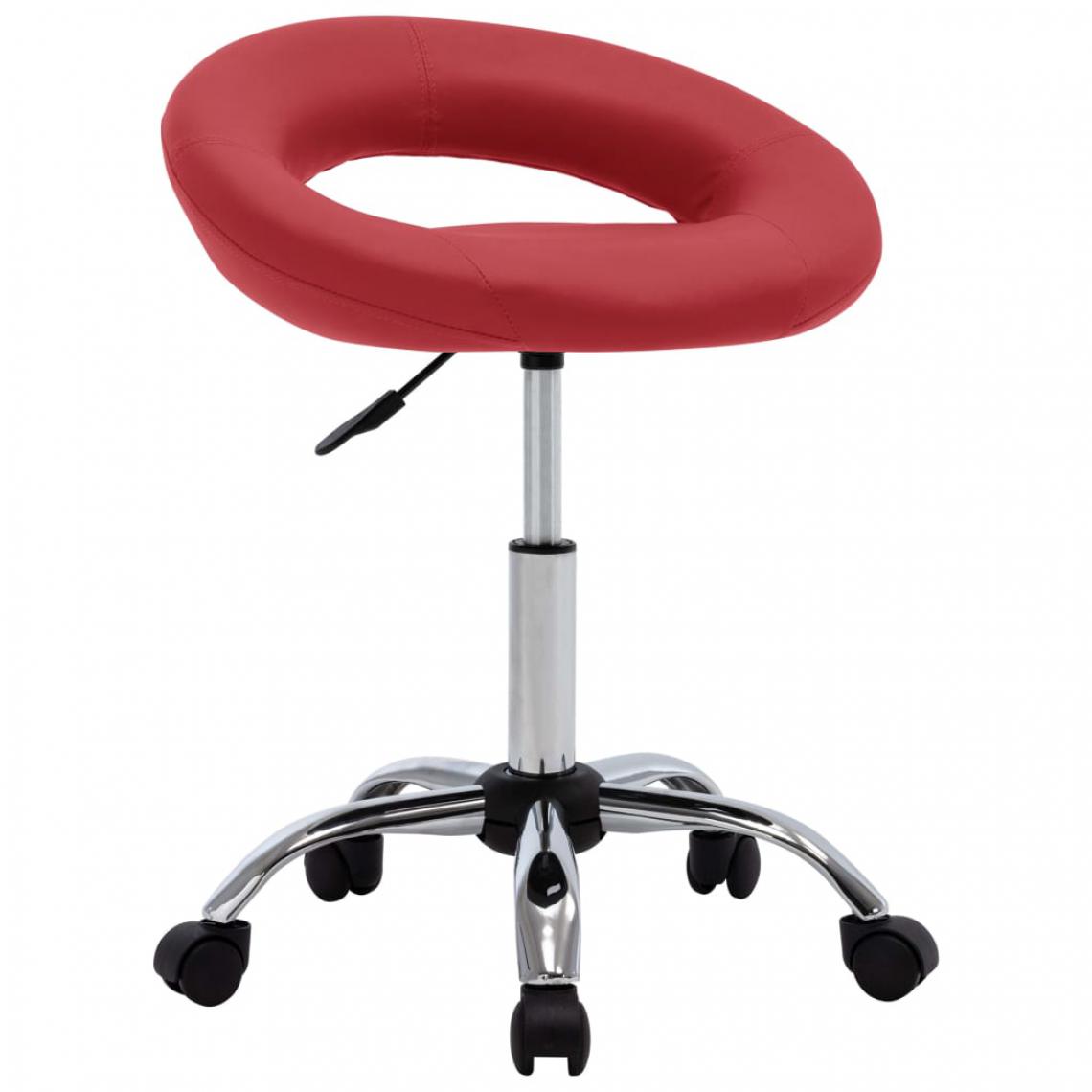 Icaverne - Esthetique Meubles de bureau gamme New Delhi Chaise de travail roulante Rouge bordeaux Similicuir - Chaises