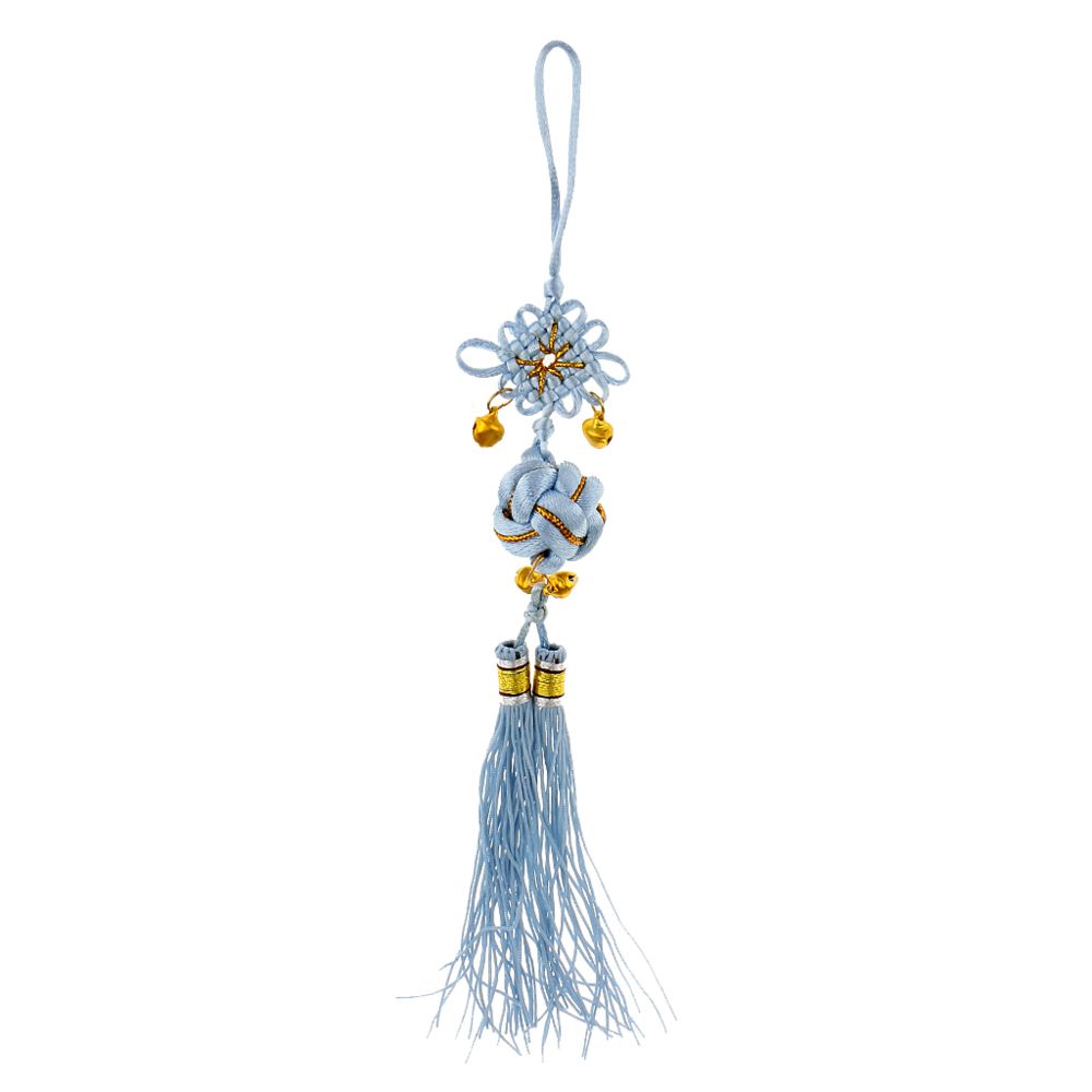 marque generique - Nouveau noeud chinois chinois de boule chanceuse de lumière bleue avec le pompon accrochant le décor de voiture - Objets déco